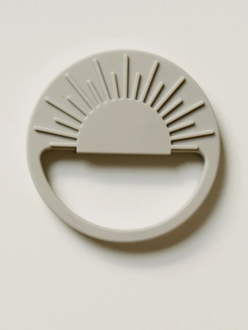 Boho Silicone Sun Teether Soft BPA-Free Baby Chew Toy Light Gray Teeth Ring